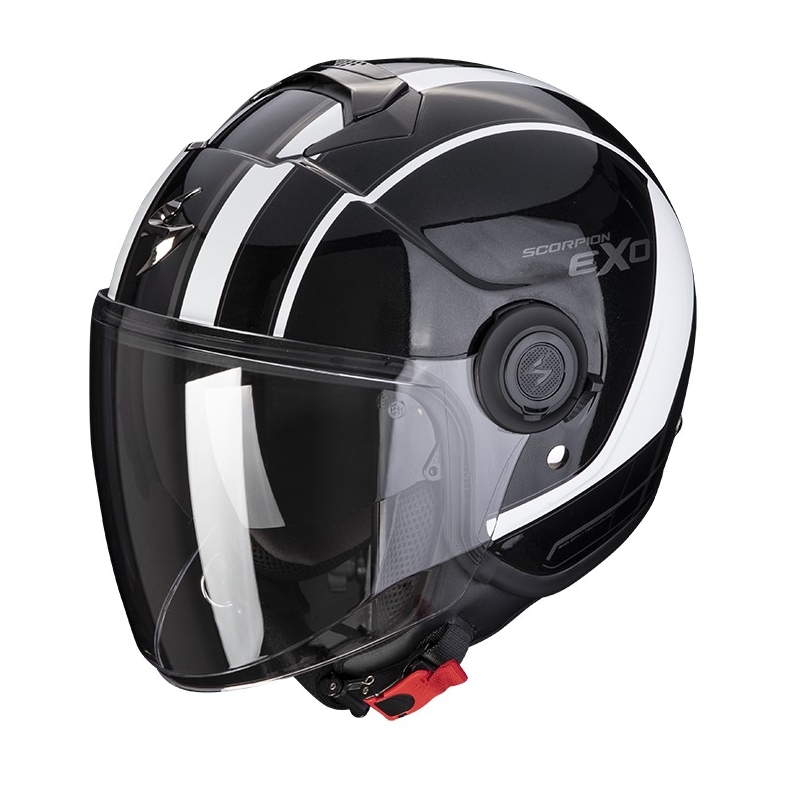 Cască de motocicletă deschisă SCORPION EXO-CITY SCOOT negru și alb