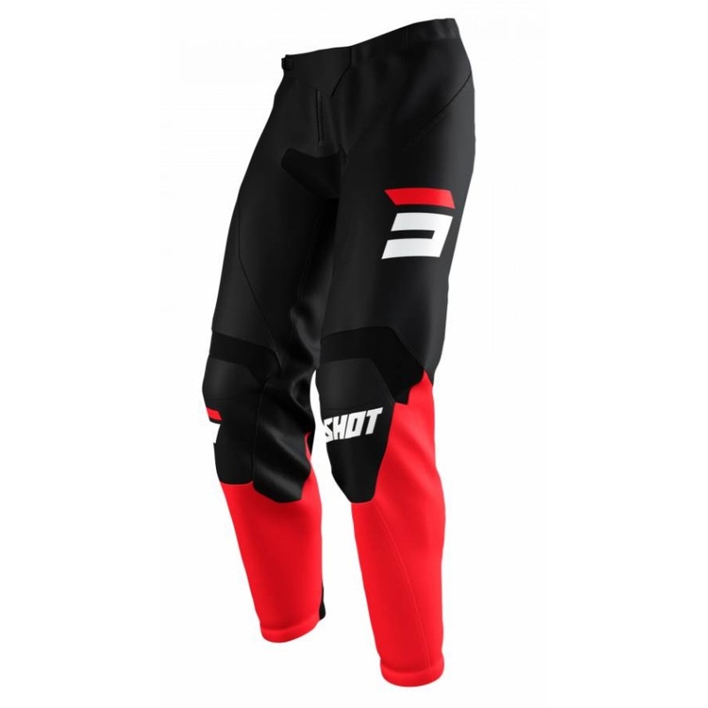 Pantaloni Motocross Shot Raw Burst negru și roșu lichidare