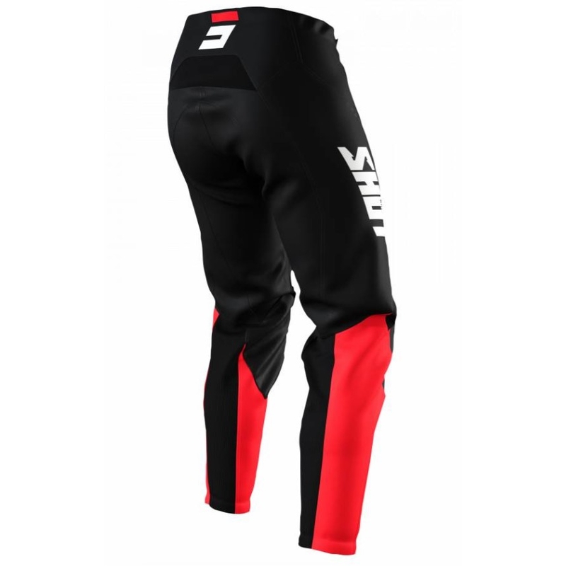 Pantaloni Motocross Shot Raw Burst negru și roșu lichidare