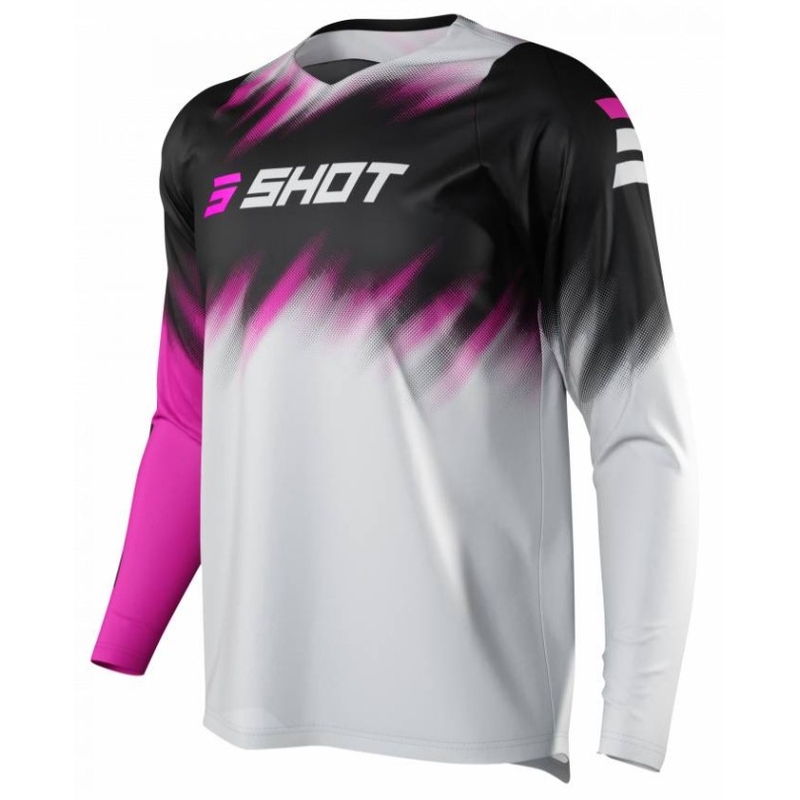 Tricou motocross pentru copii Shot Devo Versus gri-negru-roșu-roz výprodej lichidare