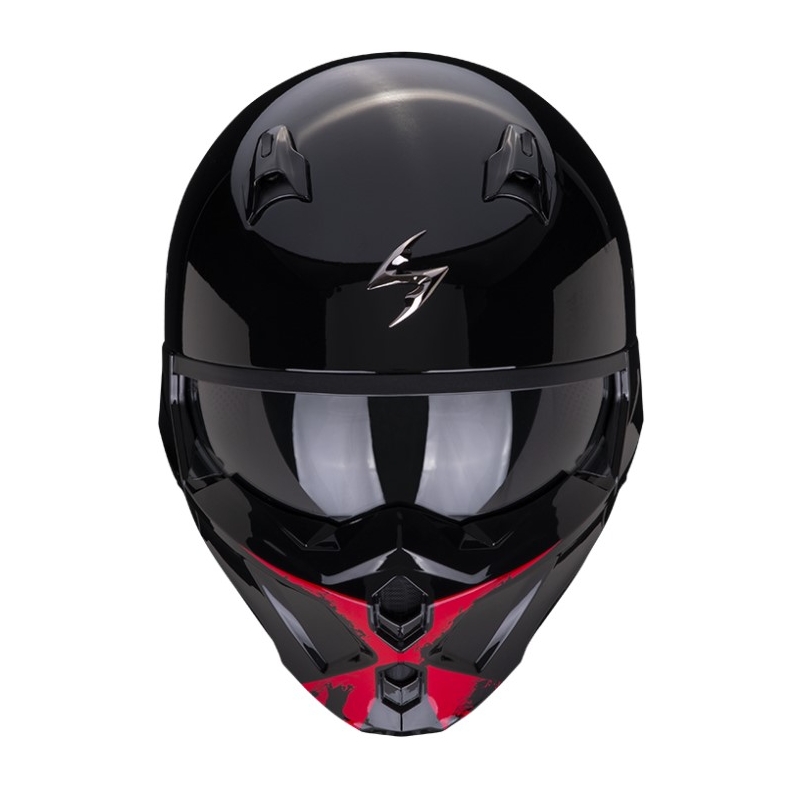Cască de motocicletă SCORPION COVERT-X TANKER negru-roșu