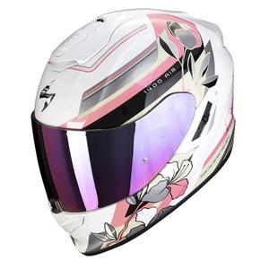 Cască integrală de motocicletă SCORPION EXO-1400 AIR GAIA perla alb-roz