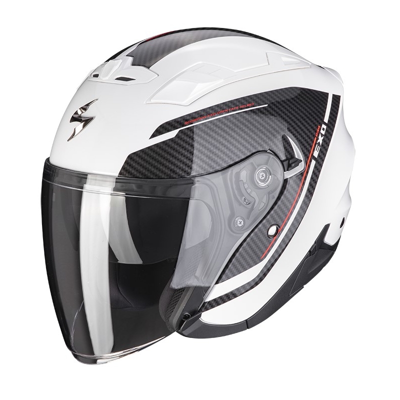 Cască de protecție deschisă Scorpion EXO-230 FENIX pearl negru și alb