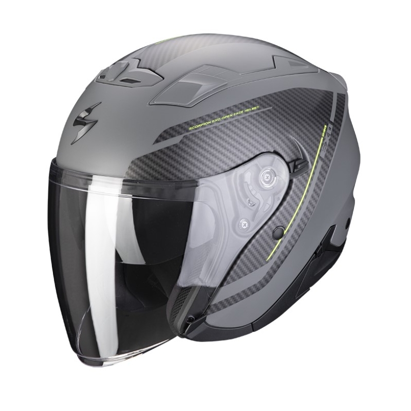 Cască deschisă Scorpion EXO-230 FENIX FENIX ciment gri-negru mat
