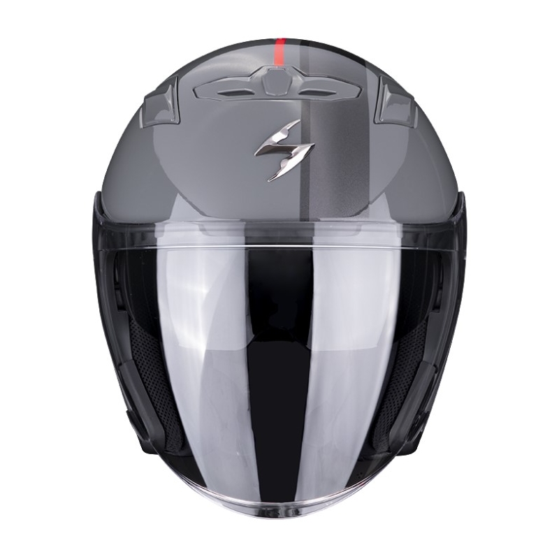 Cască deschisă Scorpion EXO-230 SR ciment gri-roșu lichidare