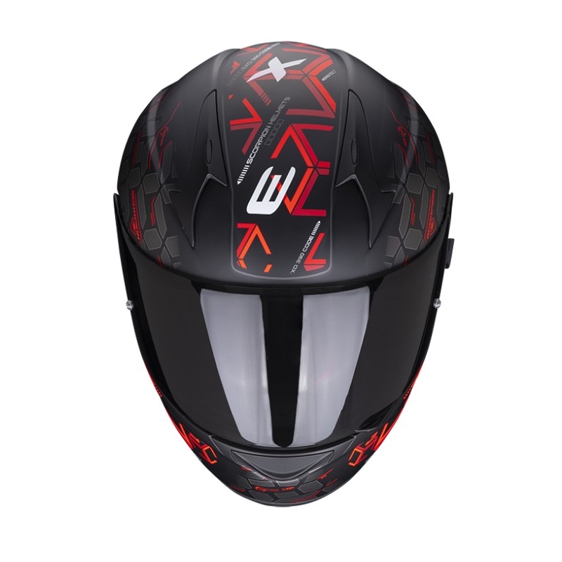 Cască integrală Scorpion EXO-390 Cube negru-roșu
