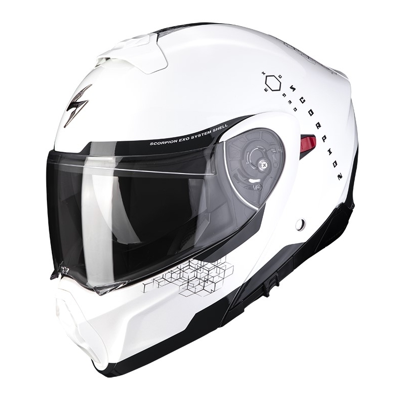 Cască de motocicletă Scorpion EXO-930 SHOT perla alb-negru lichidare