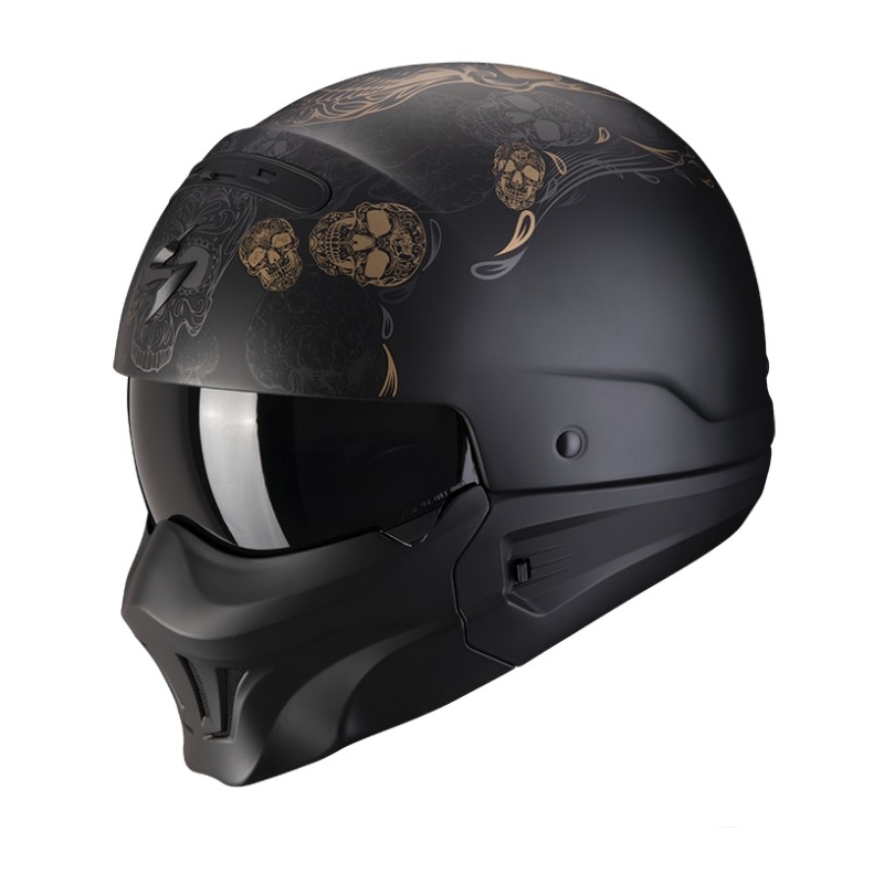 Cască de motocicletă Scorpion EXO-COMBAT EVO KALAVERA negru-negru mat-auriu
