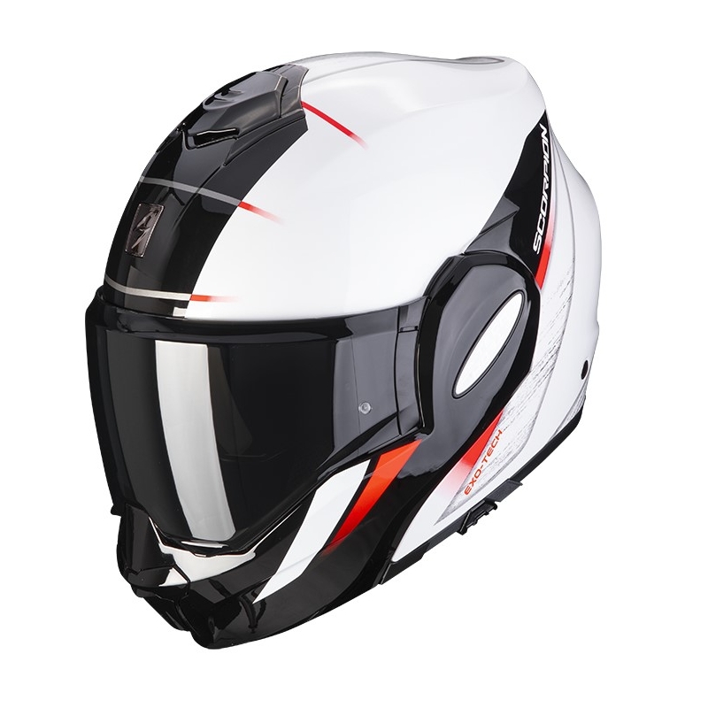 Cască de motocicletă rabatabilă Scorpion EXO-TECH PRIMUS pearl alb-negru