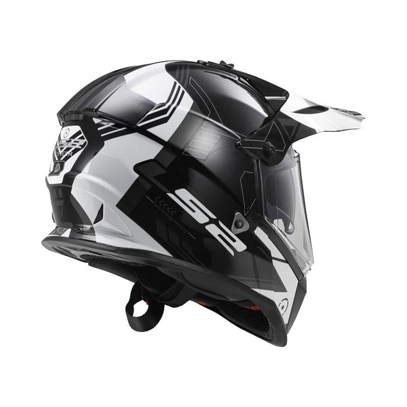 Cască de enduro LS2 MX436 Pioneer Trigger negru-alb-titaniu