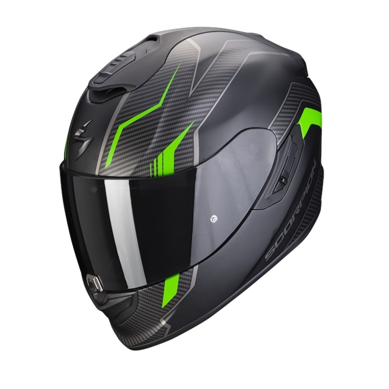 Cască de motocicletă integrală Scorpion EXO-1400 Air Fortuna negru-verde mat lichidare