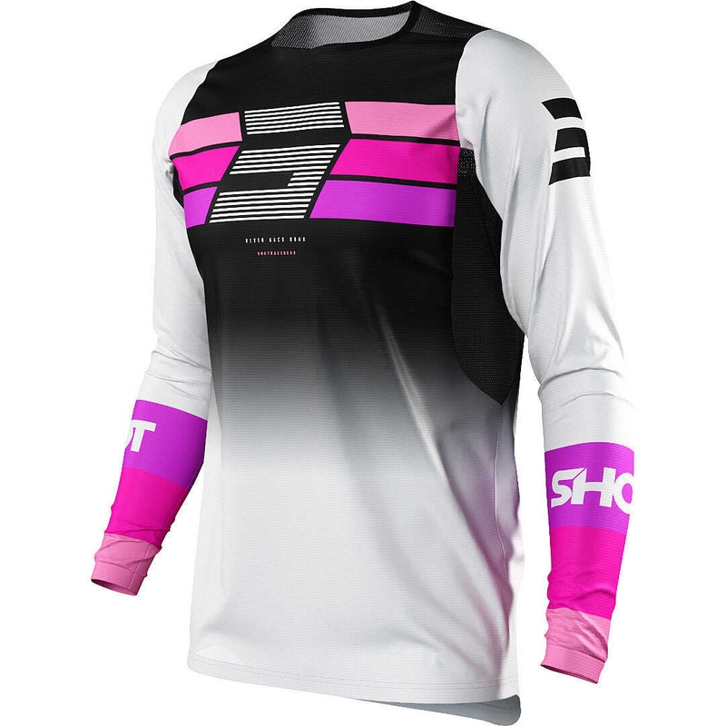 Tricou motocross pentru femei Shot Shelly negru-alb-roz negru-rosu lichidare