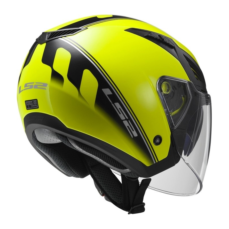 Cască de motocicletă deschisă LS2 OF586 Bishop Atom galben-negru lichidare