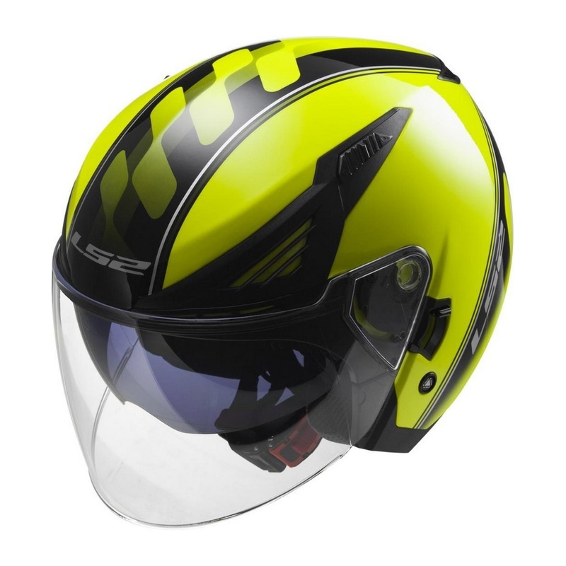 Cască de motocicletă deschisă LS2 OF586 Bishop Atom galben-negru lichidare