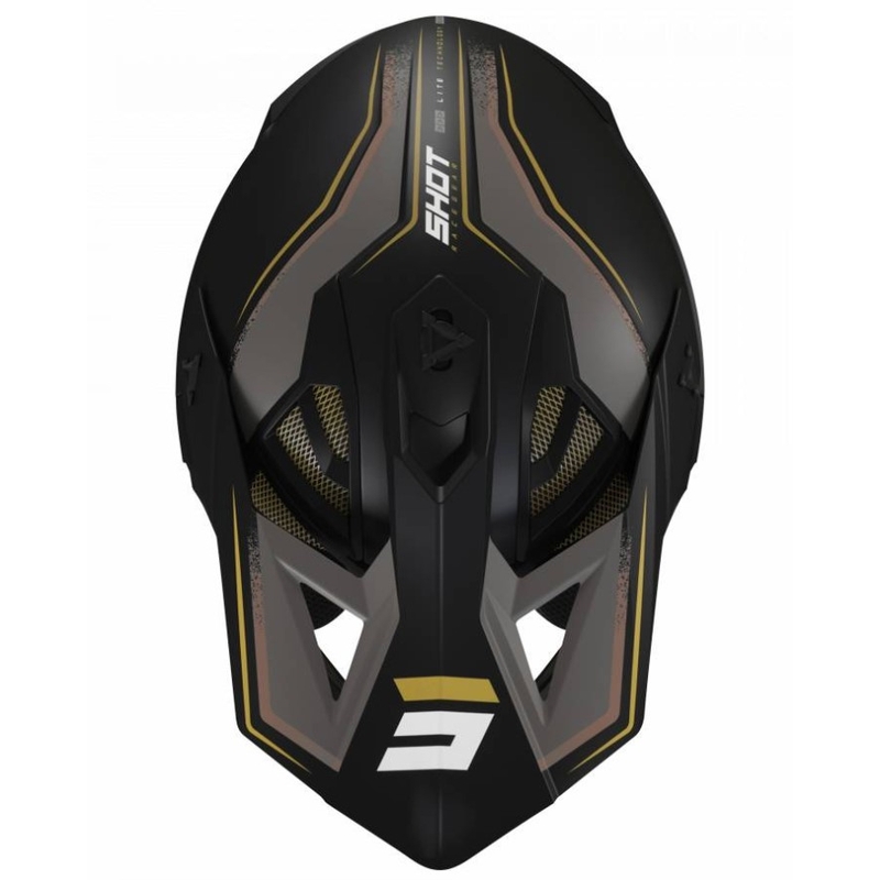 Cască de motocros Shot Lite Prism negru-auriu lichidare