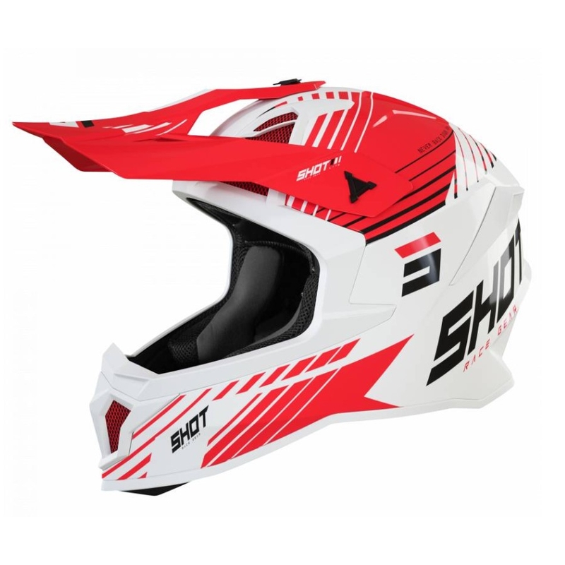 Casca de motocross Shot Lite Fury alb-roșu lichidare