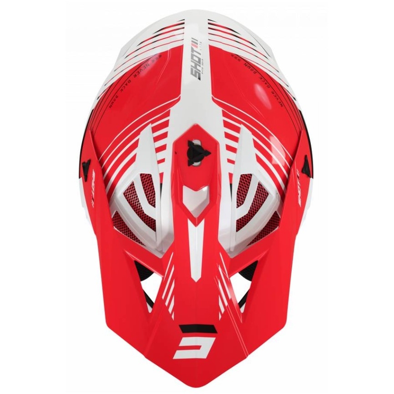 Casca de motocross Shot Lite Fury alb-roșu lichidare