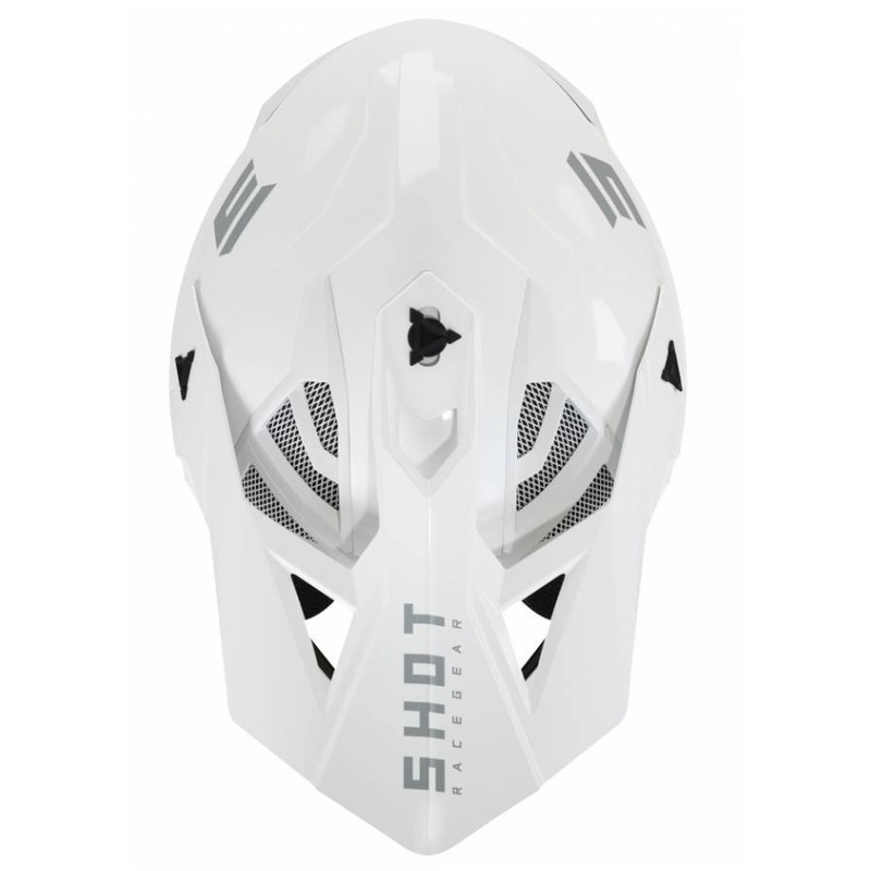 Cască de motocros Shot Lite Fury Solid 2.0 alb