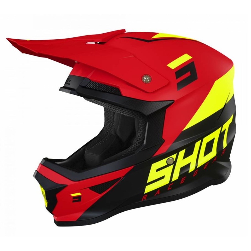 Motocross Casca Shot Furious Chase negru-galben-roșu