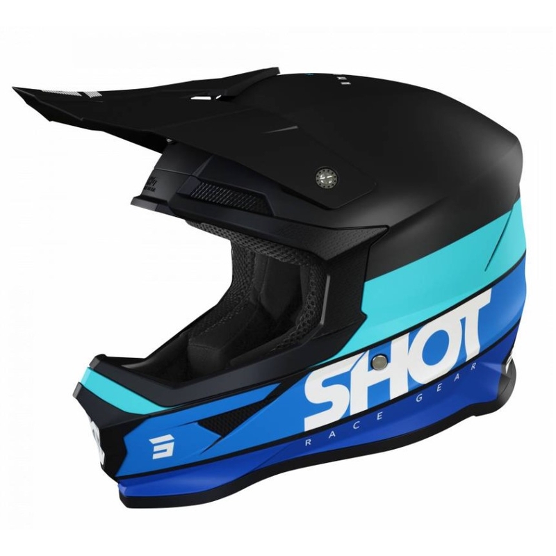 Motocross Casca Shot Furious Story negru-albastru