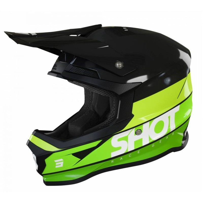 Motocross casca Shot Furious Story negru-verde výprodej lichidare