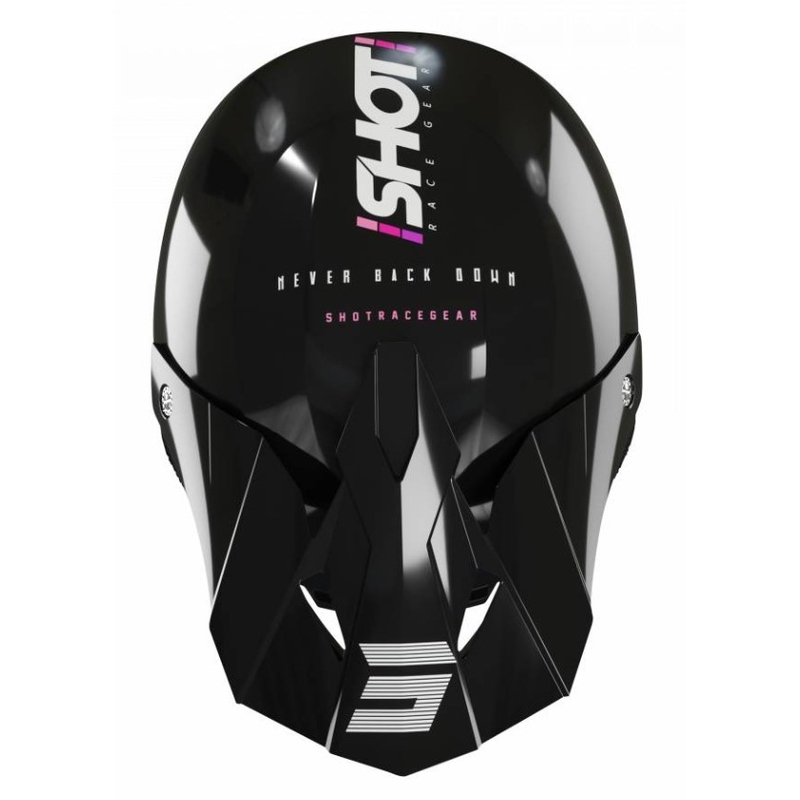 Motocross casca Shot Furious Story negru și roz lichidare