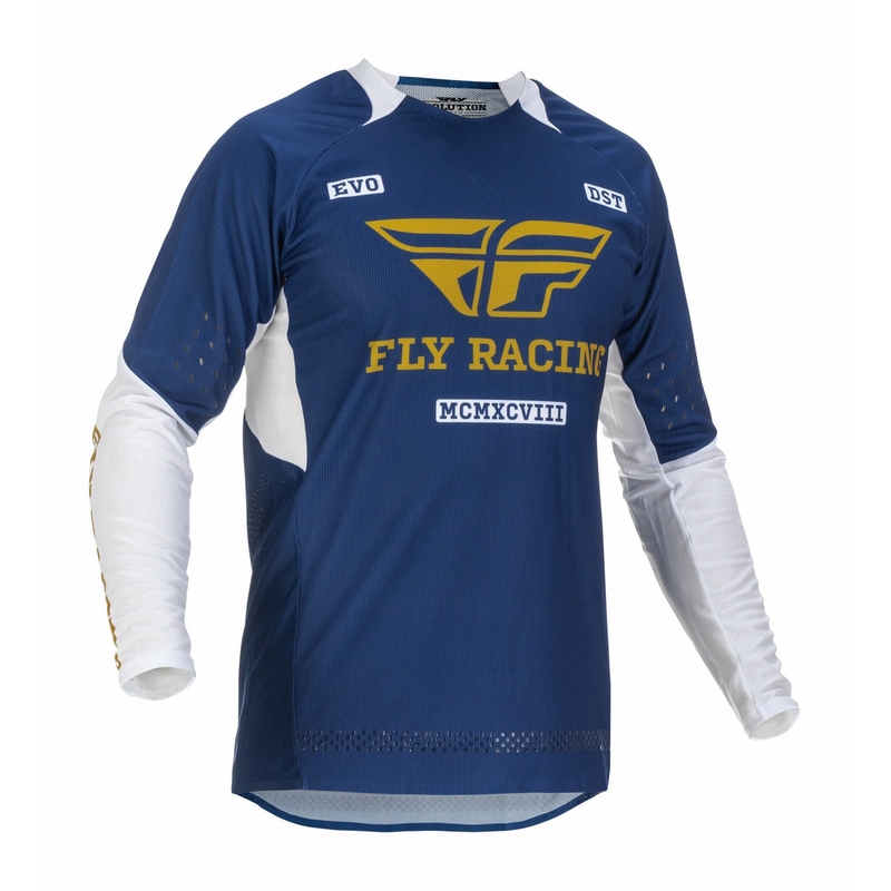 Tricou de motocros FLY Racing Evolution DST 2022 albastru-auriu-albastru