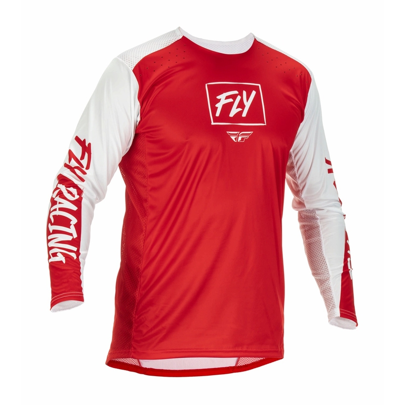 Tricou de motocros FLY Racing Lite 2022 roșu și alb