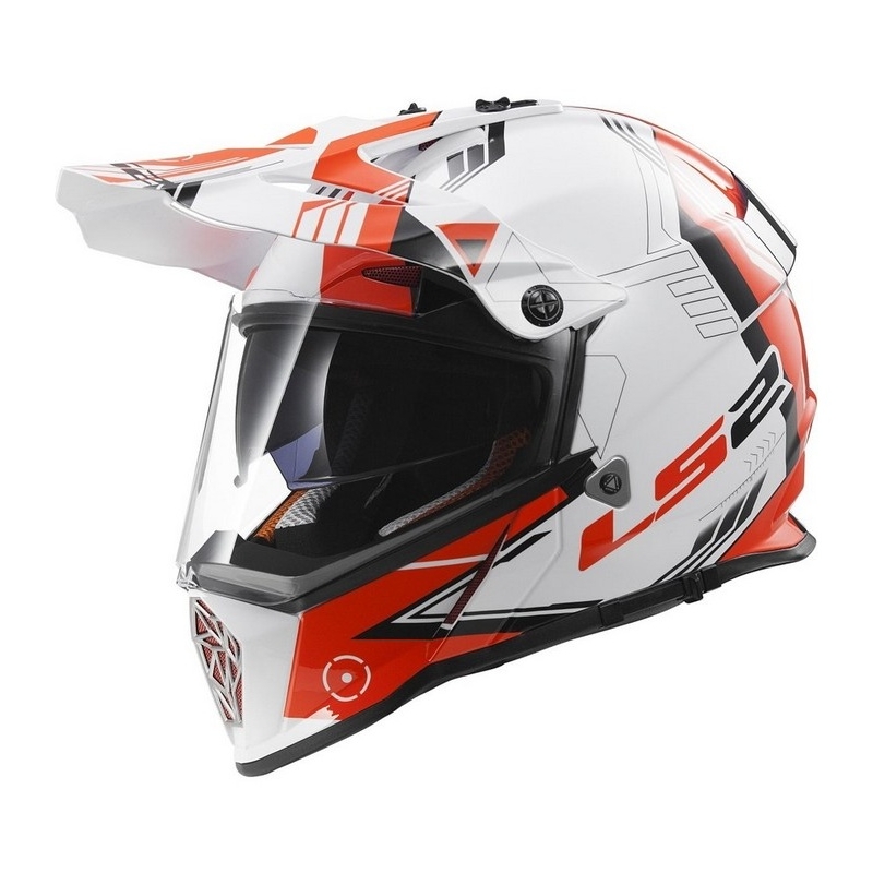 Casca de enduro LS2 MX436 Pioneer Trigger alb-roșu lichidare