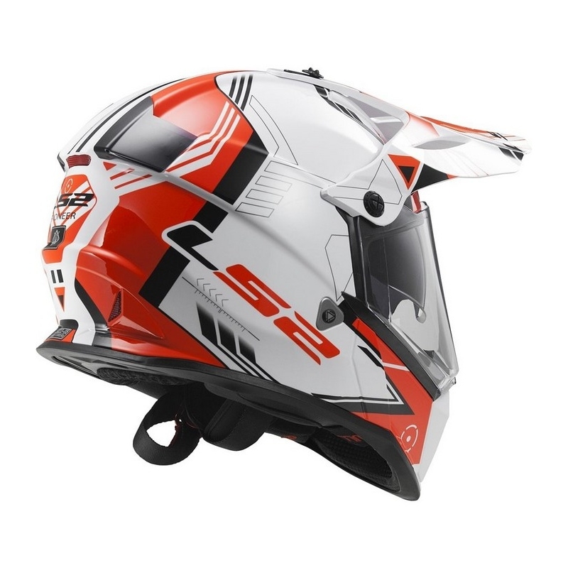 Casca de enduro LS2 MX436 Pioneer Trigger alb-roșu lichidare