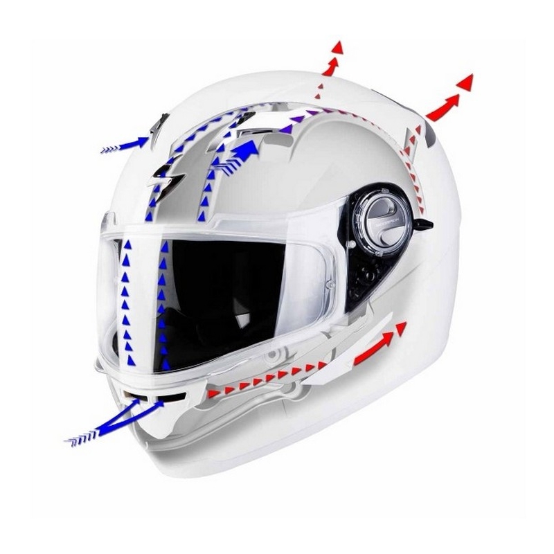 Cască de motocicletă integrală Scorpion EXO-500 șireturi alb-argintiu lichidare