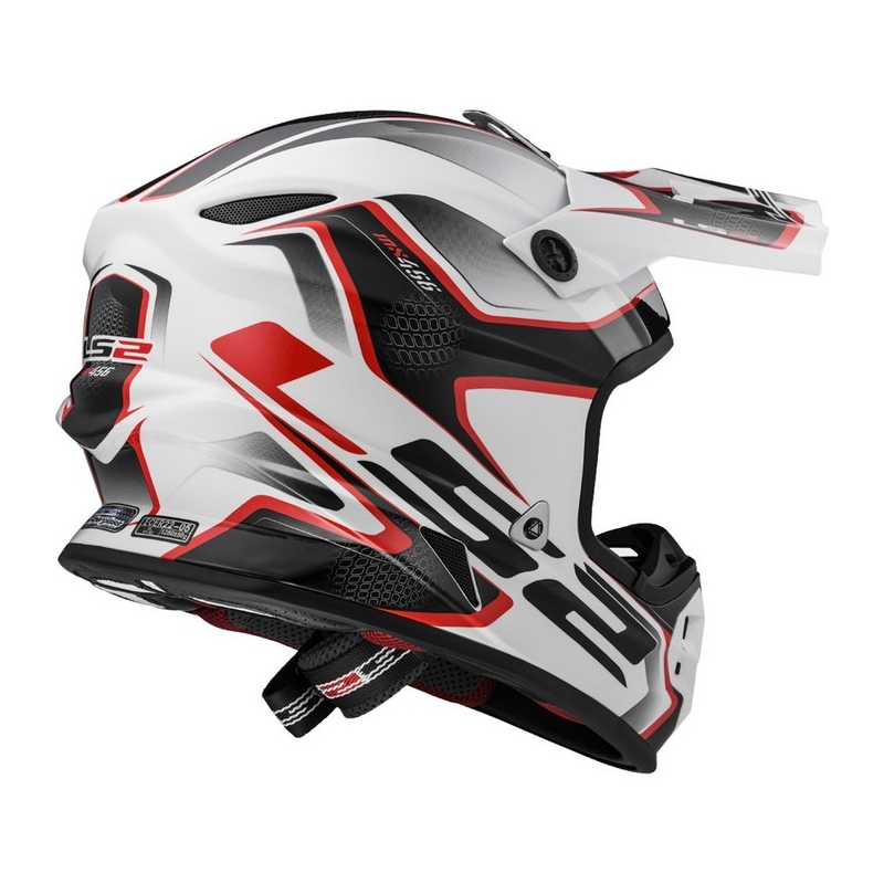 Casca de motocross LS2 MX456 Compass alb-roșu lichidare