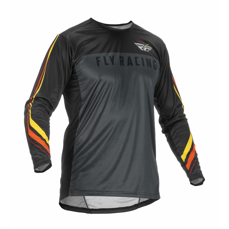 Tricou de motocros FLY Racing Lite 2022 gri-roșu-galben
