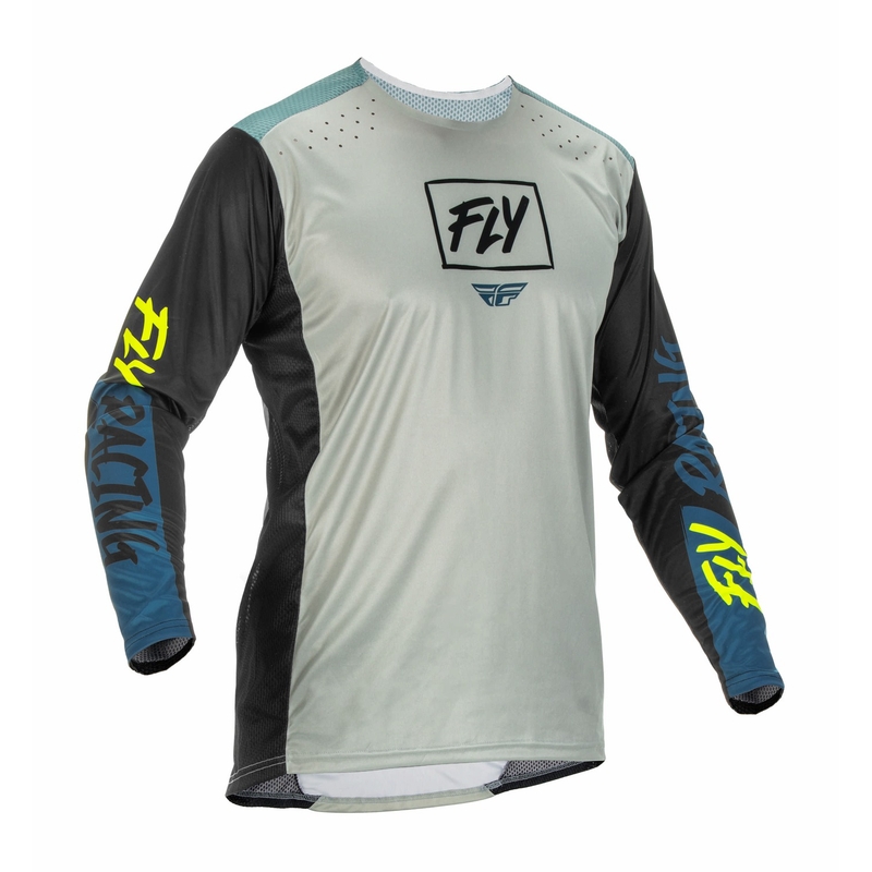Tricou de motocros FLY Racing Lite 2022 gri-turquoise hi-vis lichidare