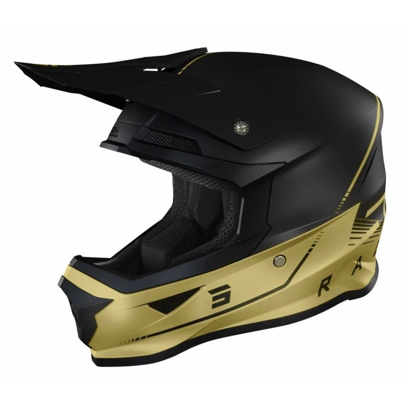 Motocross casca Shot Furious Raw 3.0 negru-aur lichidare
