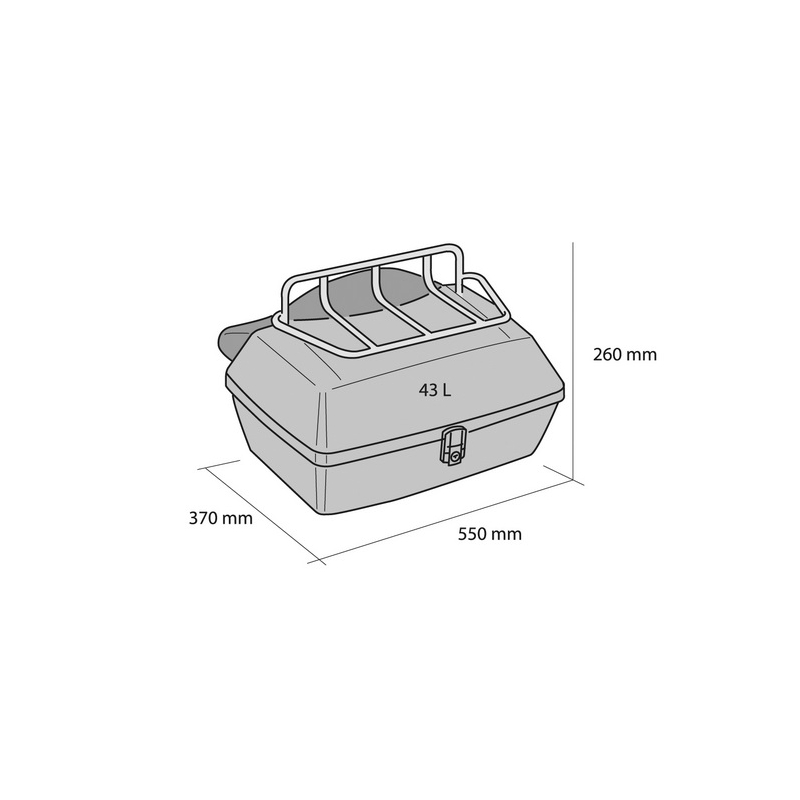 Carcasă de top pentru motociclete CUSTOMACCES TRAVEL negru - grad II
