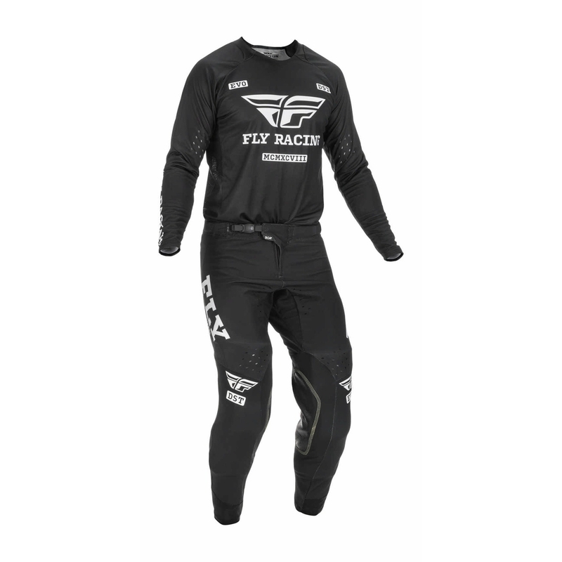 Pantaloni de motocros FLY Racing Evolution DST 2022 alb-negru