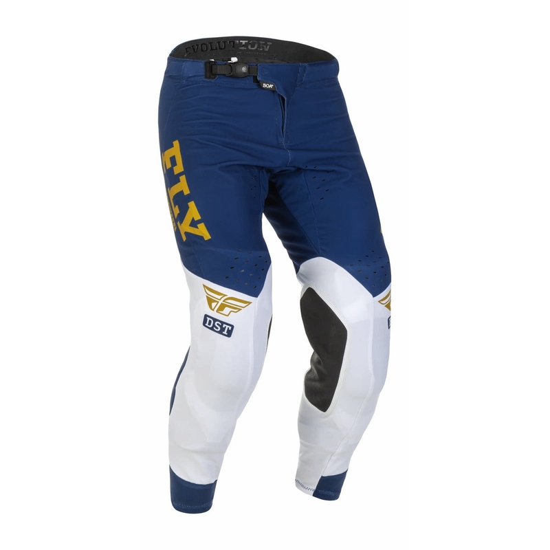 Pantaloni de motocros FLY Racing Evolution DST 2022 albastru-alb-alb-auriu