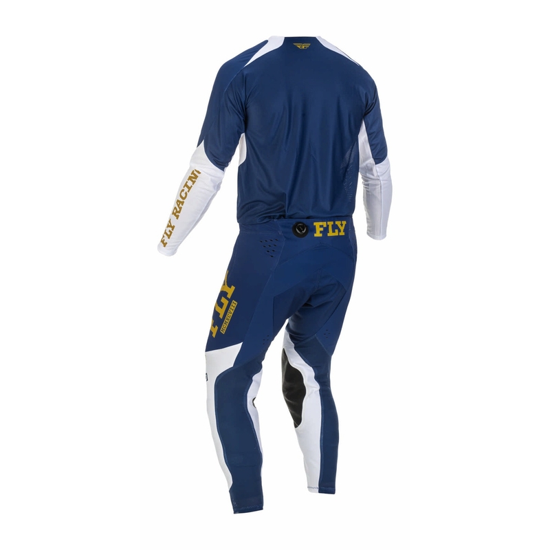 Pantaloni de motocros FLY Racing Evolution DST 2022 albastru-alb-alb-auriu