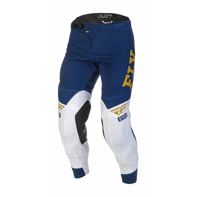 Pantaloni de motocros FLY Racing Evolution DST 2022 albastru-alb-alb-auriu