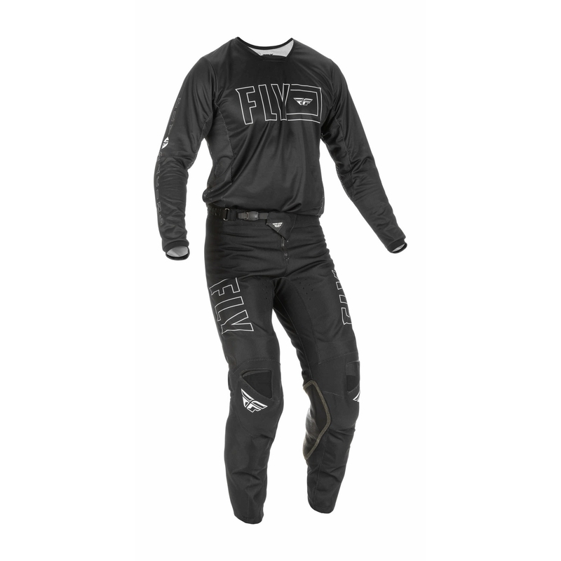 FLY Racing Kinetic Fuel 2022 Pantaloni de motocros negru și alb
