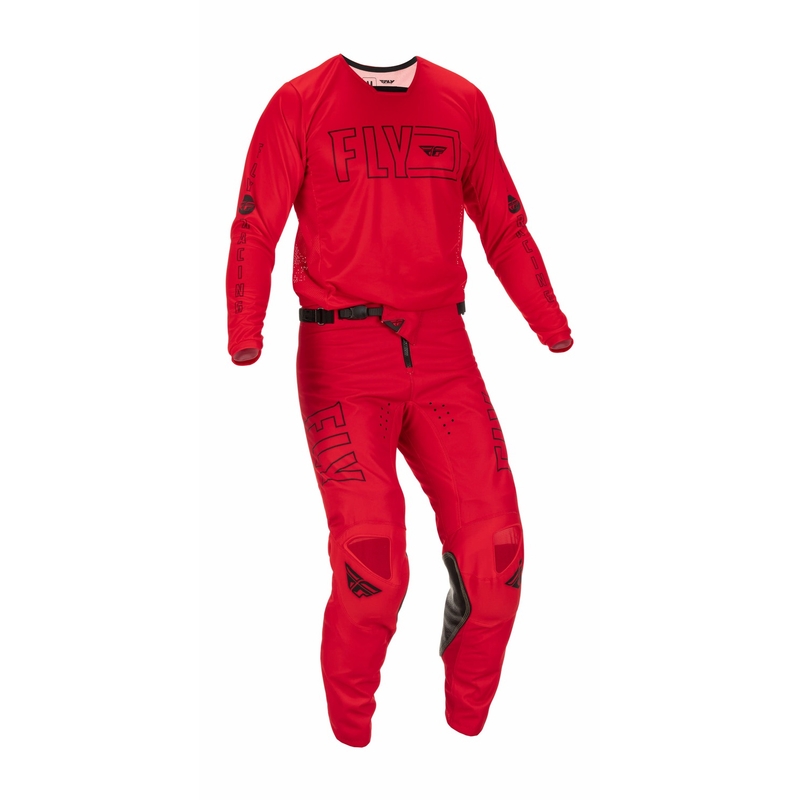 Pantaloni motocross FLY Racing Kinetic Fuel 2022 negru și roșu