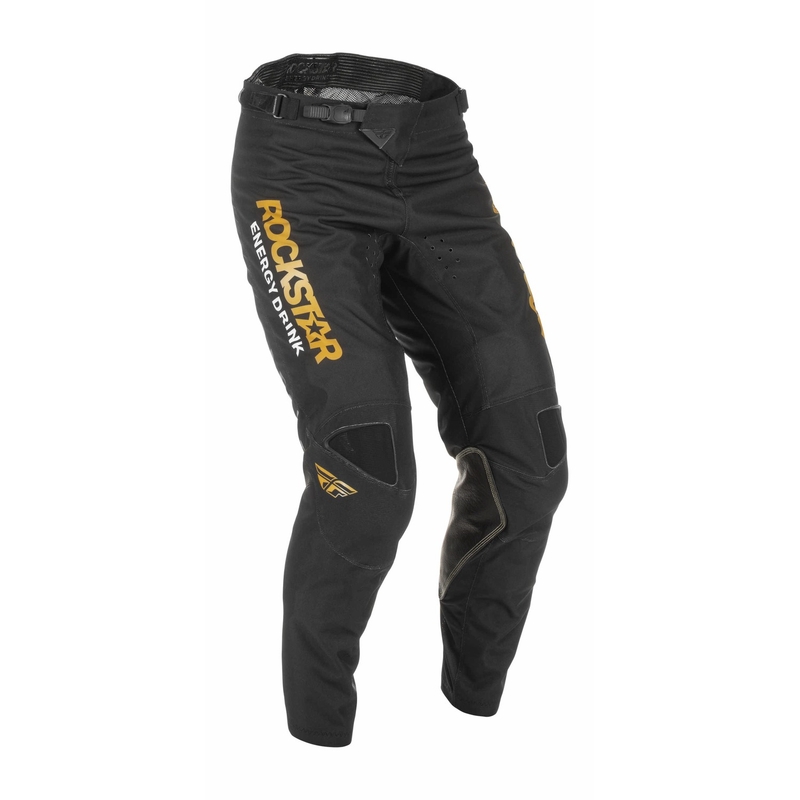 Pantaloni motocross FLY Racing Kinetic Rockstar 2022 aur-negru lichidare