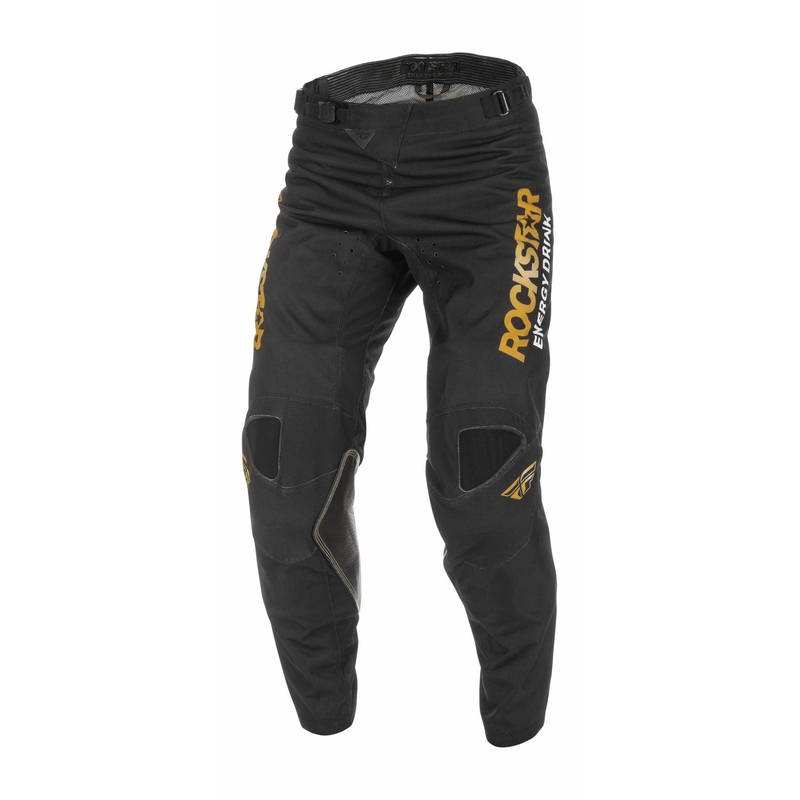 Pantaloni motocross FLY Racing Kinetic Rockstar 2022 aur-negru lichidare
