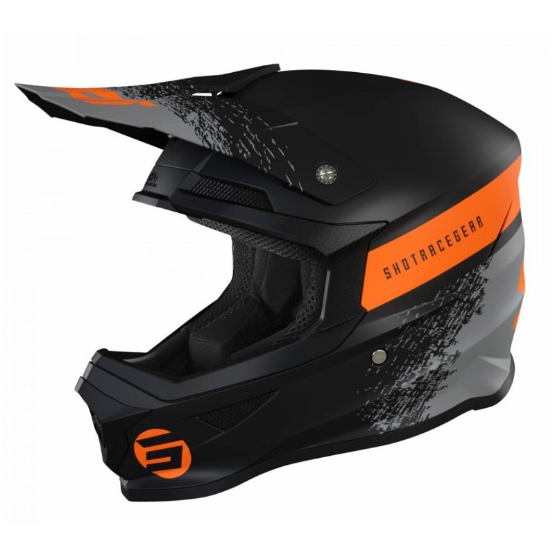 Cască de motocros Shot Furious Roll negru-portocaliu