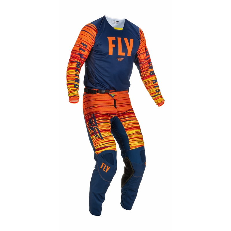 Pantaloni motocross FLY Racing Kinetic Wawe 2022 albastru-portocaliu