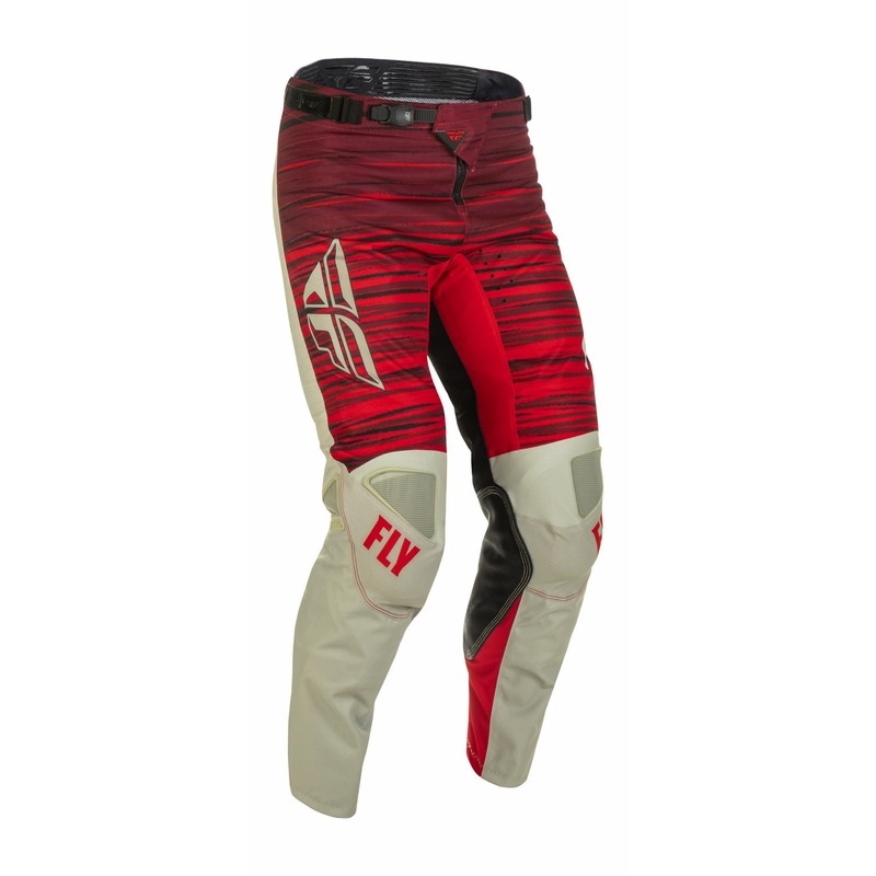 Pantaloni motocross FLY Racing Kinetic Wawe 2022 gri și roșu