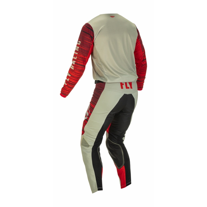 Pantaloni motocross FLY Racing Kinetic Wawe 2022 gri și roșu