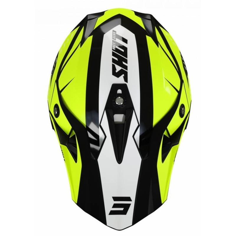 Motocross casca Shot Pulse Revenge negru-alb-alb-fluo galben lichidare