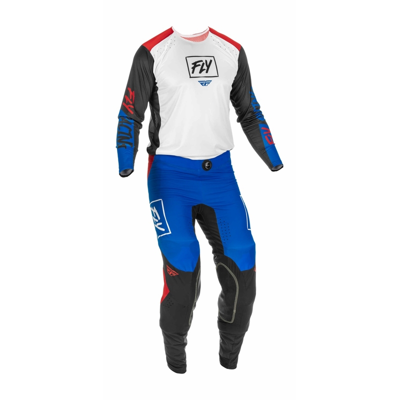 Pantaloni motocross FLY Racing Lite 2022 roșu-negru-albastru